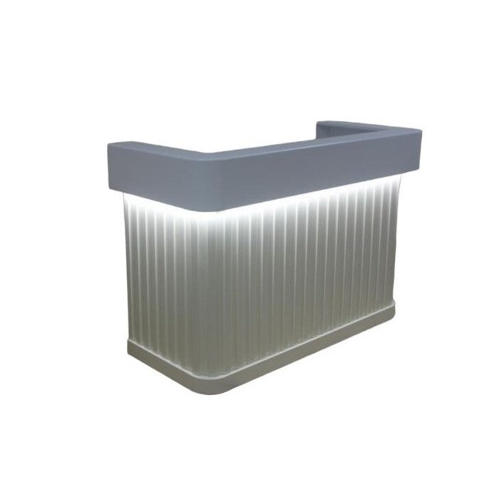 Merella reception desk, modern furniture in style, color white, front view photo 